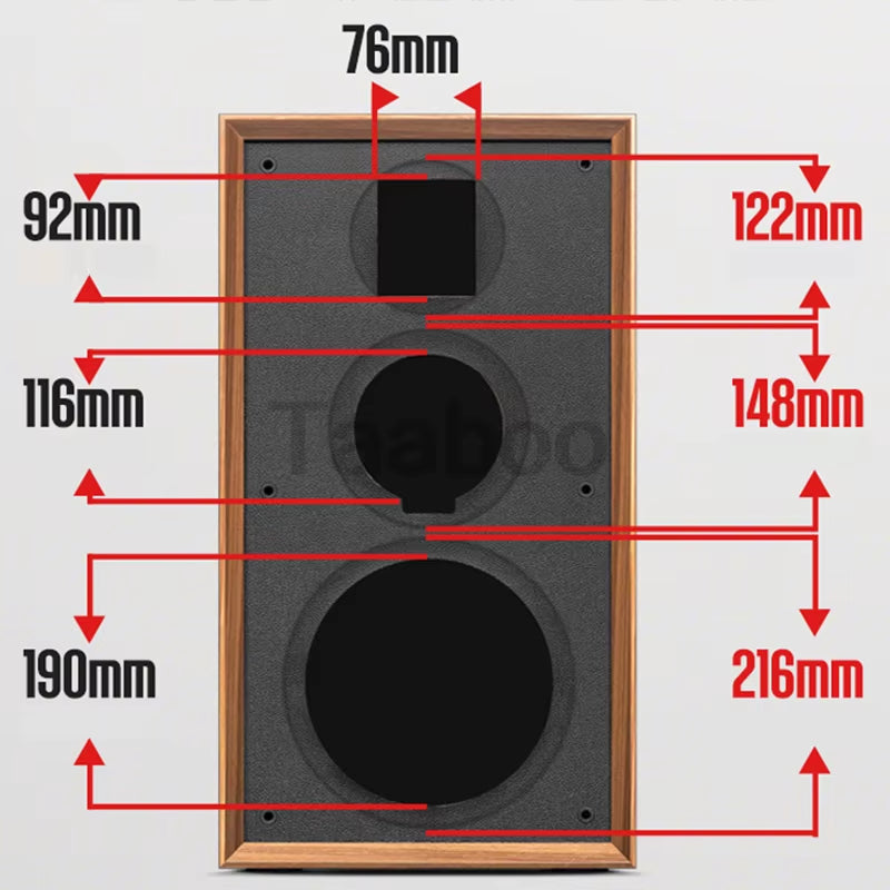 8-Inch Three-Way Labyrinth Passive Speaker Enclosure for DIY Hi-Fi Bookshelf Home Audio - Handmade Wooden Box