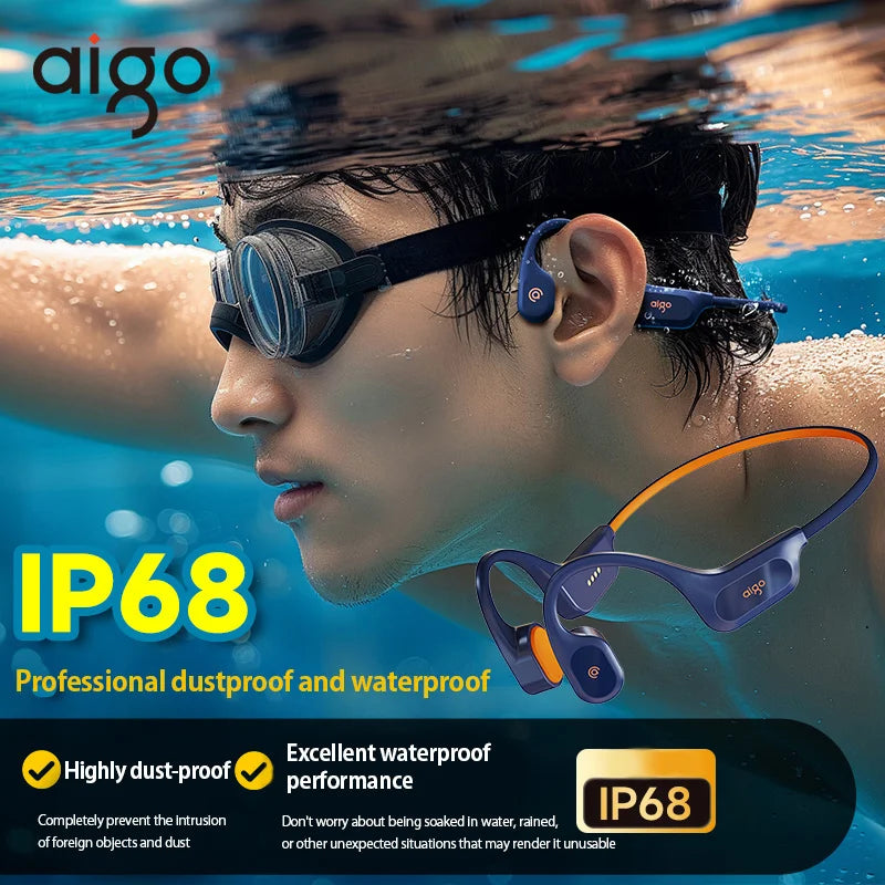 GS06 Swimming Earphone Professional Waterproof IP68 Wireless Open Wearable BT 5.4 32GB MP3 Sport Bone Conduction Headphone
