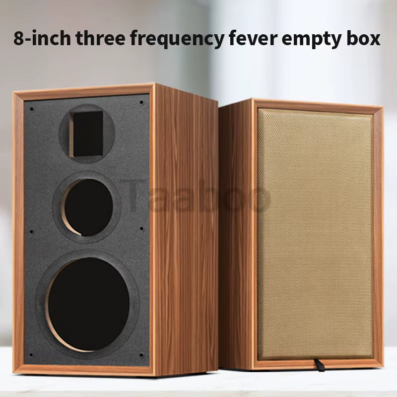 8-Inch Three-Way Labyrinth Passive Speaker Enclosure for DIY Hi-Fi Bookshelf Home Audio - Handmade Wooden Box