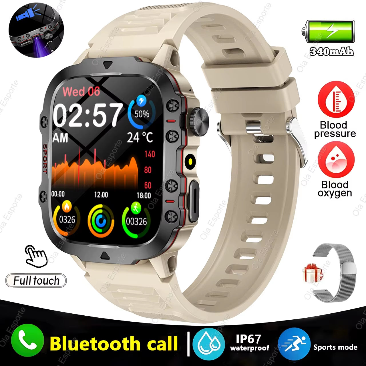 Men's Smartwatch with Bluetooth Calling, Fitness Tracking, and IP68 Waterproofing - Compatible with Android and iOS - 2025 Model