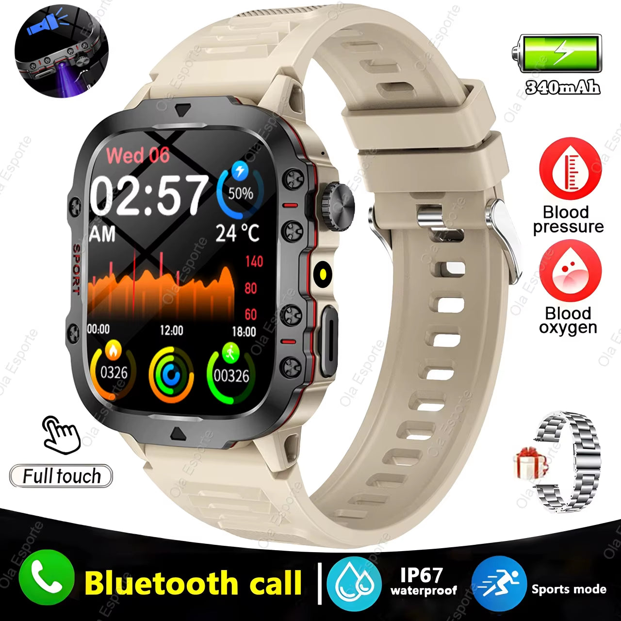Men's Smartwatch with Bluetooth Calling, Fitness Tracking, and IP68 Waterproofing - Compatible with Android and iOS - 2025 Model