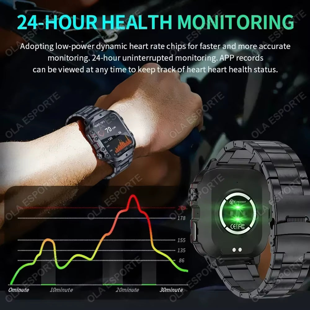 Men's Smartwatch with Bluetooth Calling, Fitness Tracking, and IP68 Waterproofing - Compatible with Android and iOS - 2025 Model