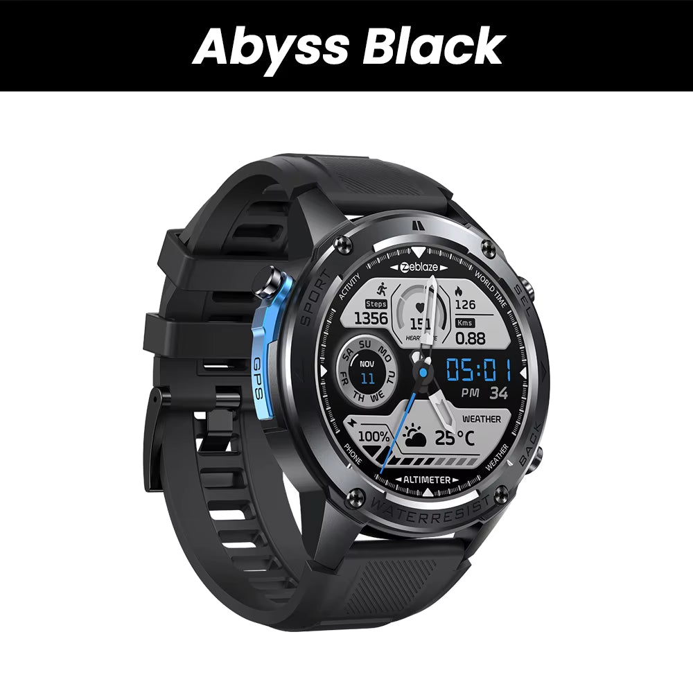 Zeblaze Stratos 2 Ultra GPS Smartwatch with Built-In Compass, Barometric Altimeter, Dual-Band GNSS, Voice Calling, and 10 ATM Water Resistance