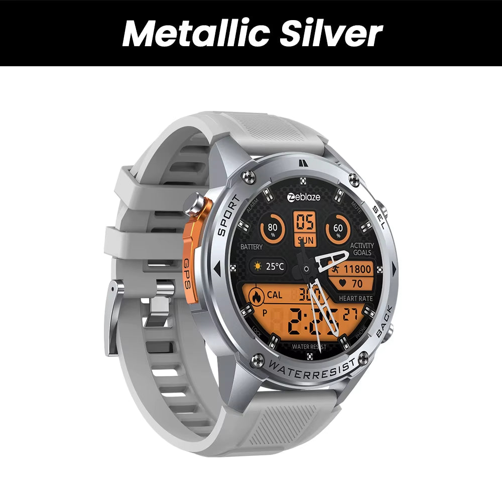 Zeblaze Stratos 2 Ultra GPS Smartwatch with Built-In Compass, Barometric Altimeter, Dual-Band GNSS, Voice Calling, and 10 ATM Water Resistance