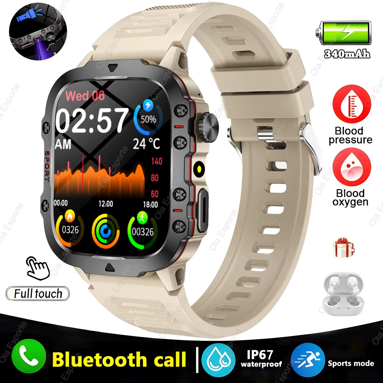Men's Smartwatch with Bluetooth Calling, Fitness Tracking, and IP68 Waterproofing - Compatible with Android and iOS - 2025 Model